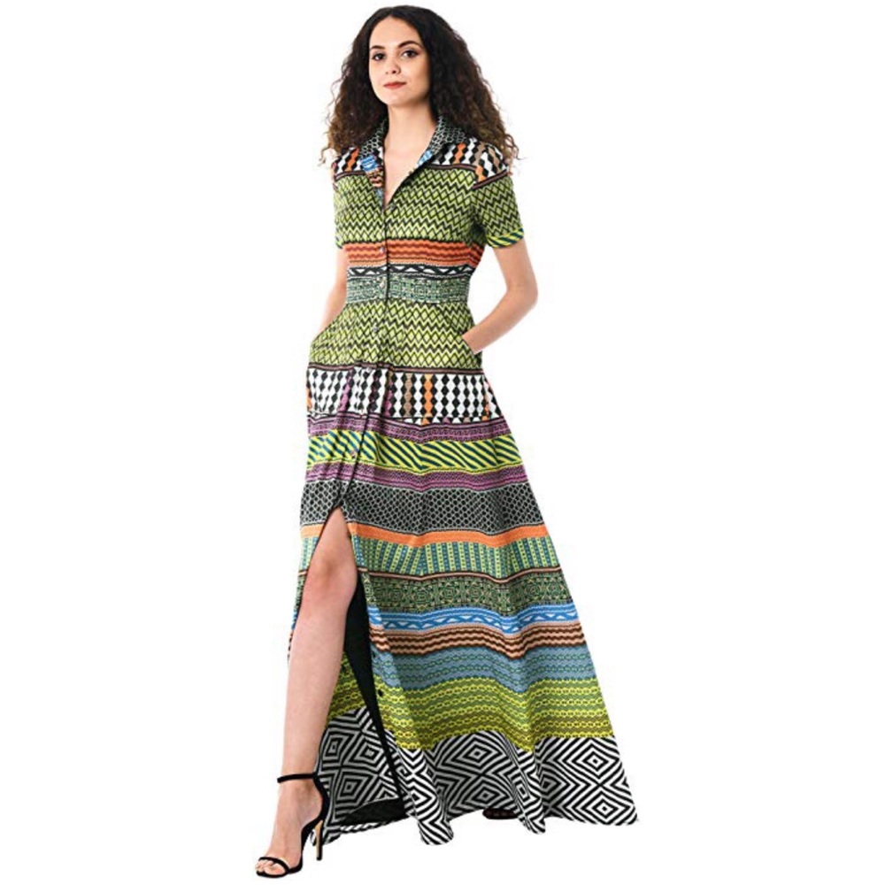 Stripe print maxi shirt dress! Worn once!